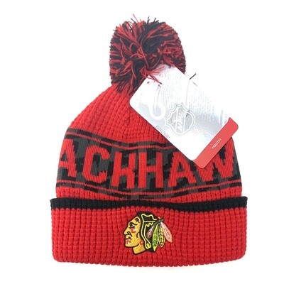 Chicago Blackhawks Youth NHL Cuffed Pom Knit Hat