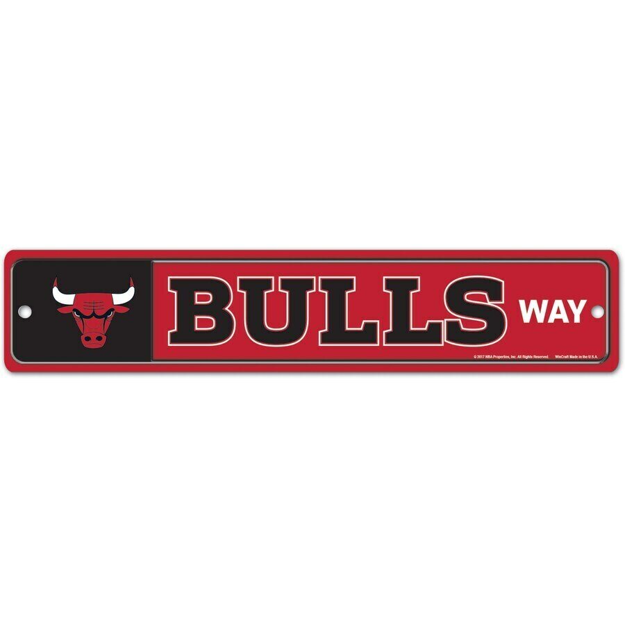 Chicago Bulls 3.75" x 19" Team Street Sign