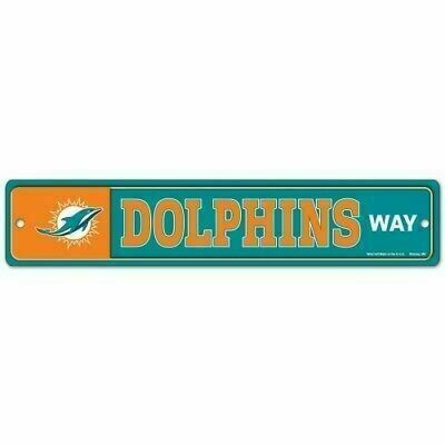 Miami Dolphins 3.75" x 19" Team Street Sign