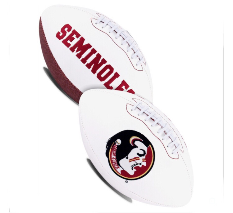 Florida State Seminoles Rawlings White Panel Full Size Football w/autograph Pen
