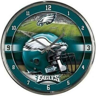 Philadelphia Eagles Round Chrome Wall Clock