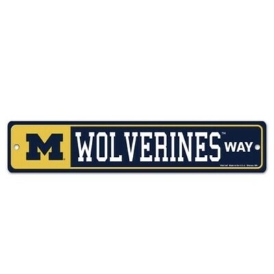 Michigan Wolverines 3.75" x 19" Team Street Sign