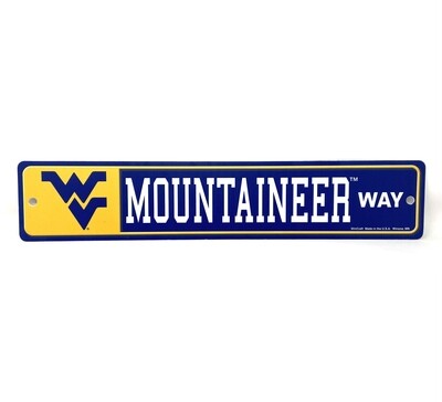 West Virginia Mountaineers 3.75" x 19" Team Street Sign