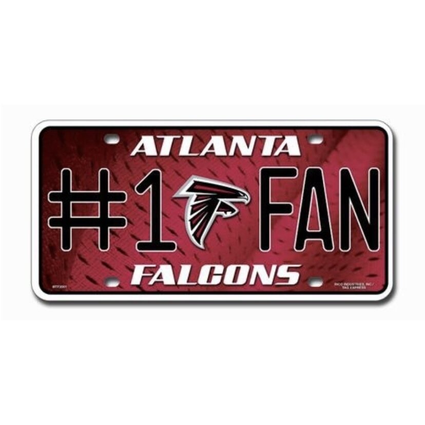 Atlanta Falcons #1 Fan Lightweight Metal License Plate
