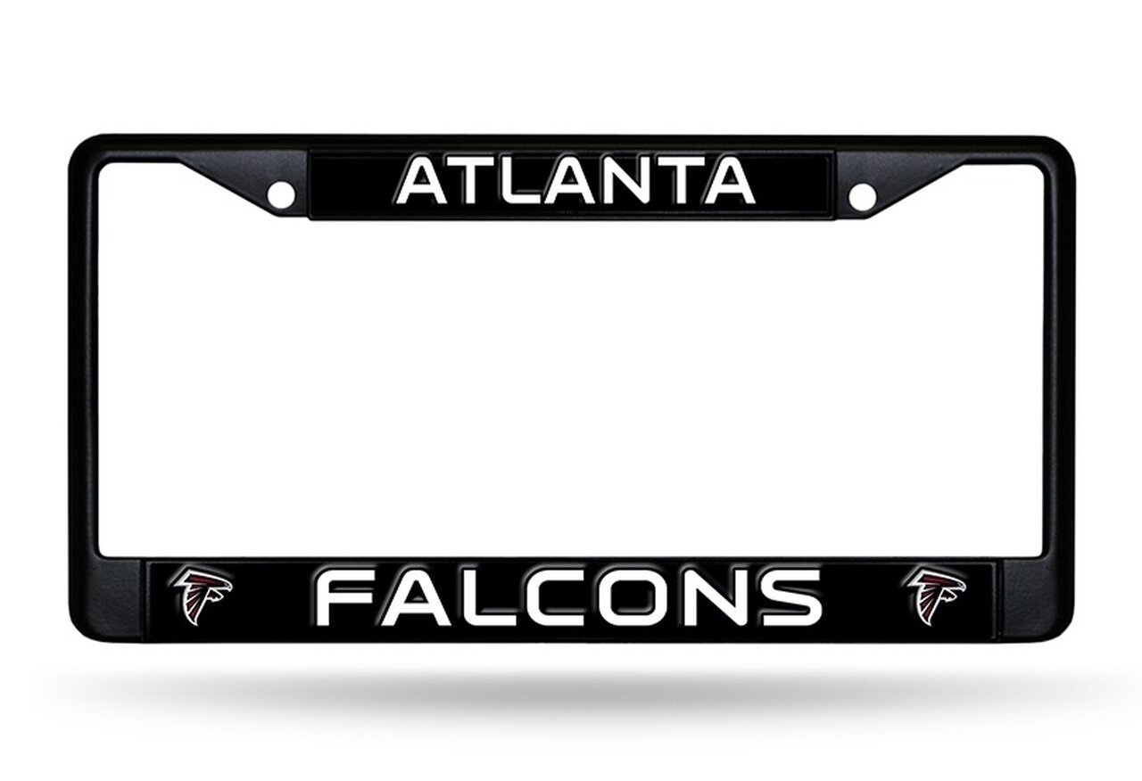 Atlanta Falcons Black Chrome Metal License Plate Frame