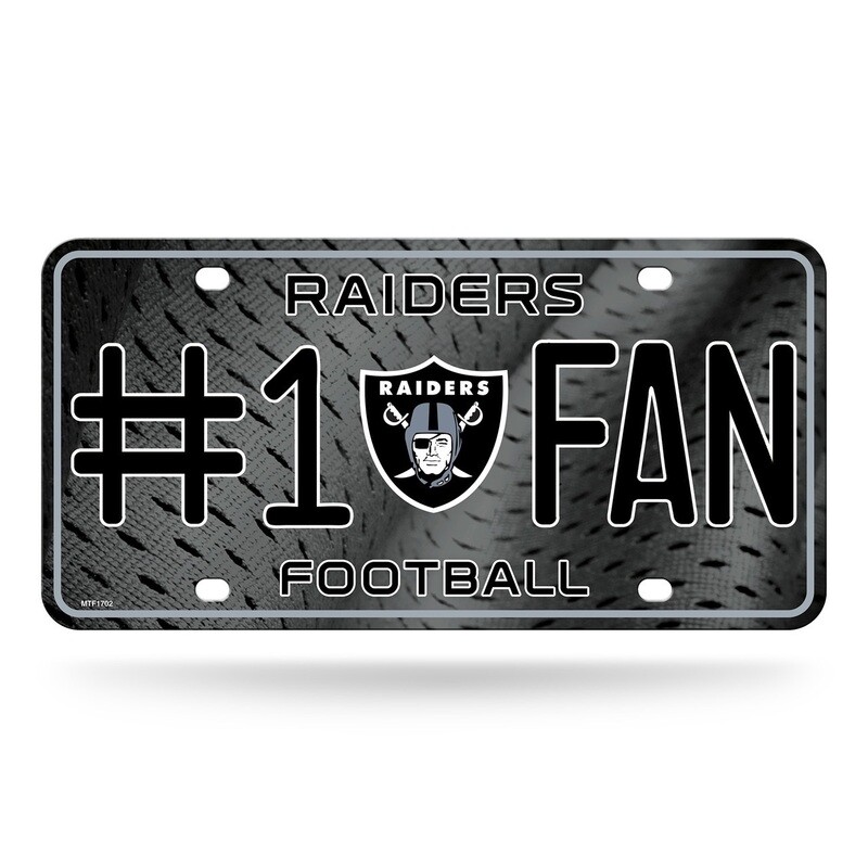 Las Vegas Raiders #1 Fan Lightweight Metal License Plate