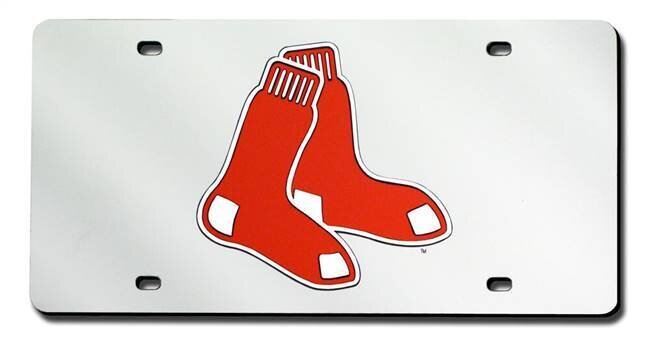Boston Red Sox Laser Tag Silver License Plate