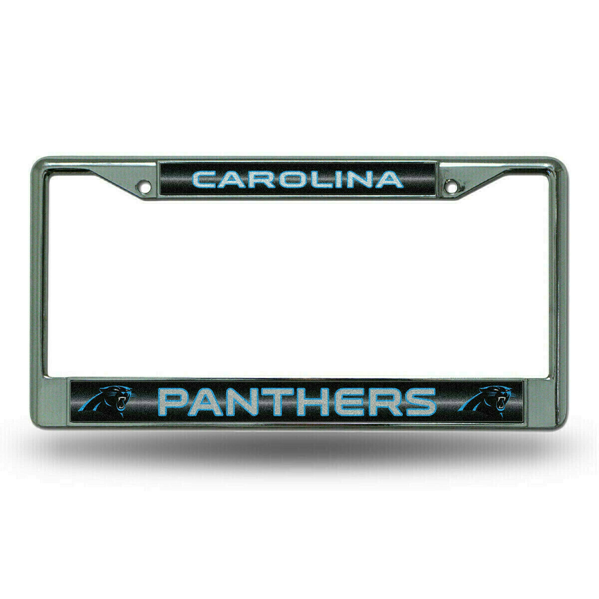 Carolina Panthers Bling Chrome Metal License Plate Frame