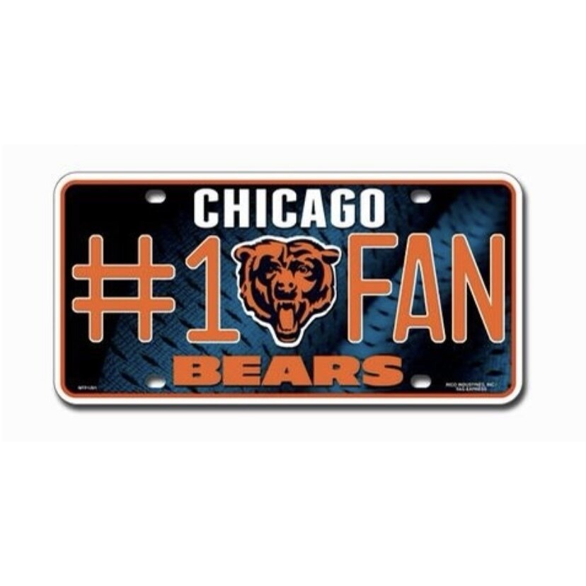 Chicago Bears #1 Fan Lightweight Metal License Plate