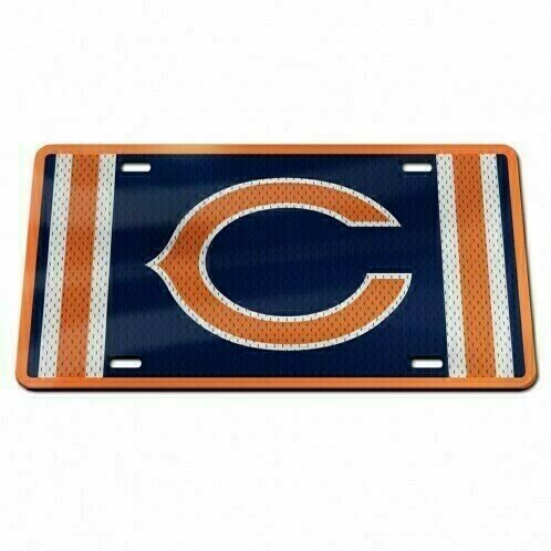 Chicago Bears Mesh Design Laser Tag Acrylic License Plate
