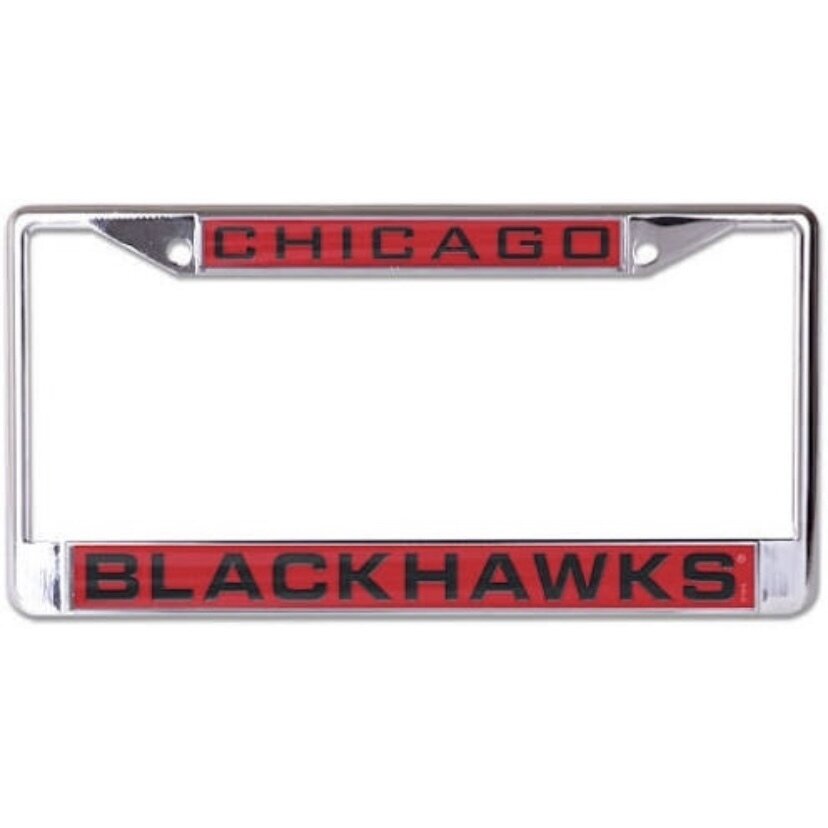 Chicago Blackhawks Laser Chrome Metal License Plate Frame
