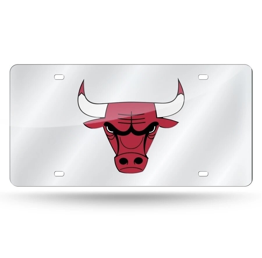 Chicago Bulls Laser Tag Silver License Plate