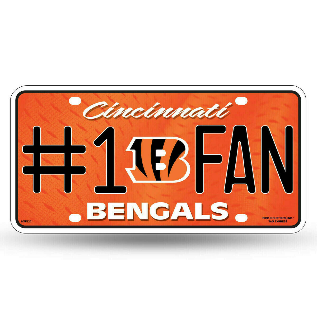 Cincinnati Bengals #1 Fan Lightweight Metal License Plate