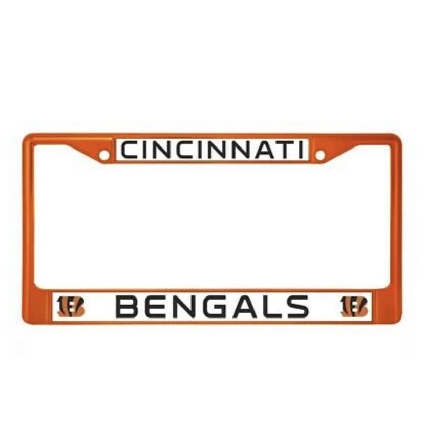 Cincinnati Bengals Orange Chrome Metal License Plate Frame