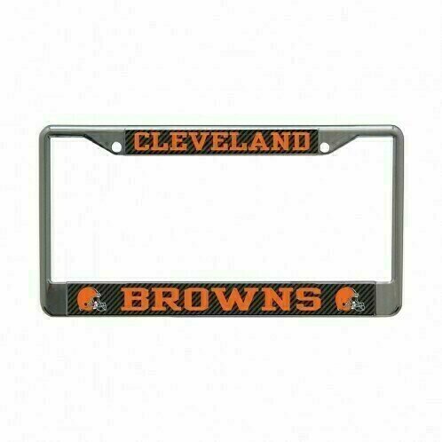 Cleveland Browns Carbon Chrome Metal License Plate Frame