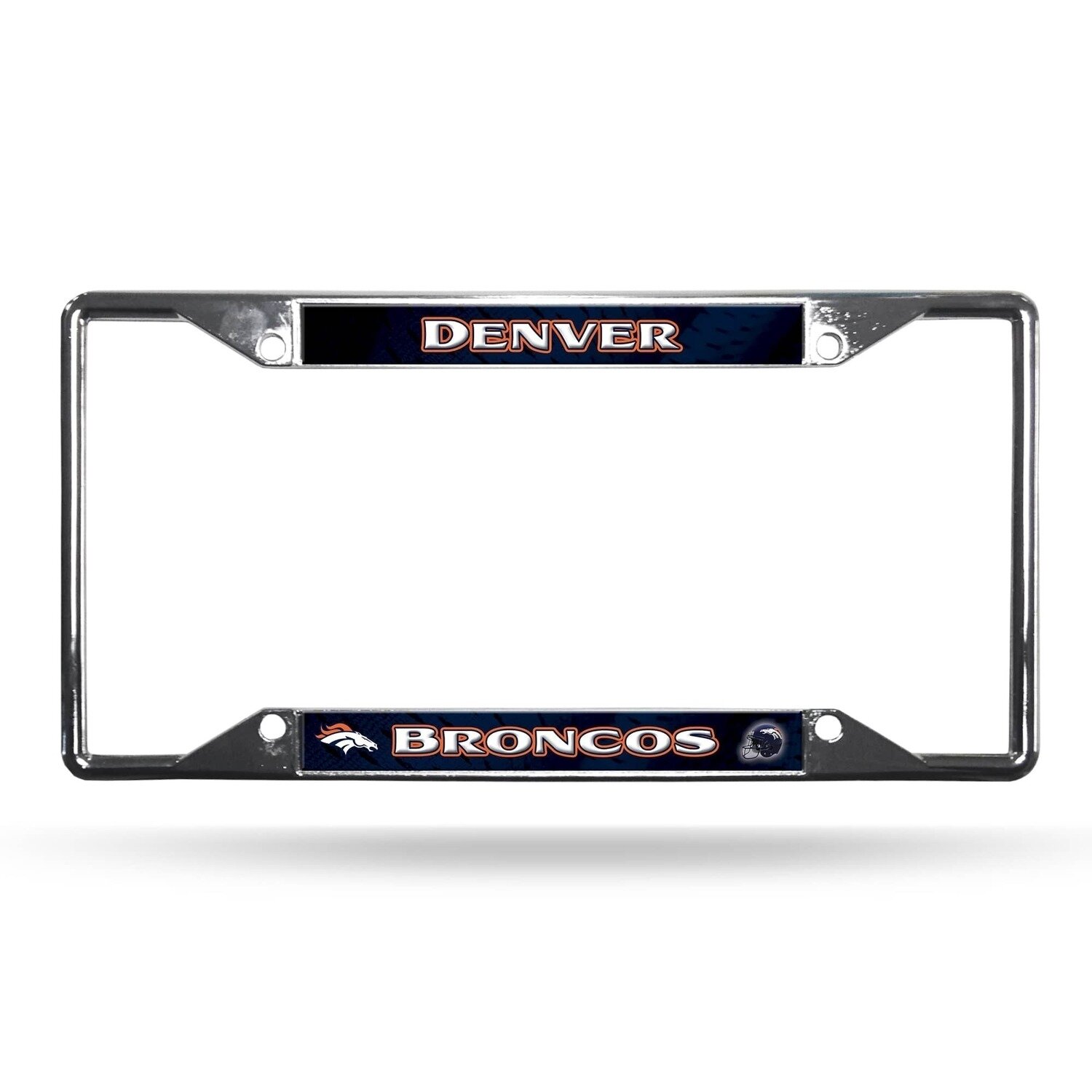 Denver Broncos Chrome Metal License Plate Frame