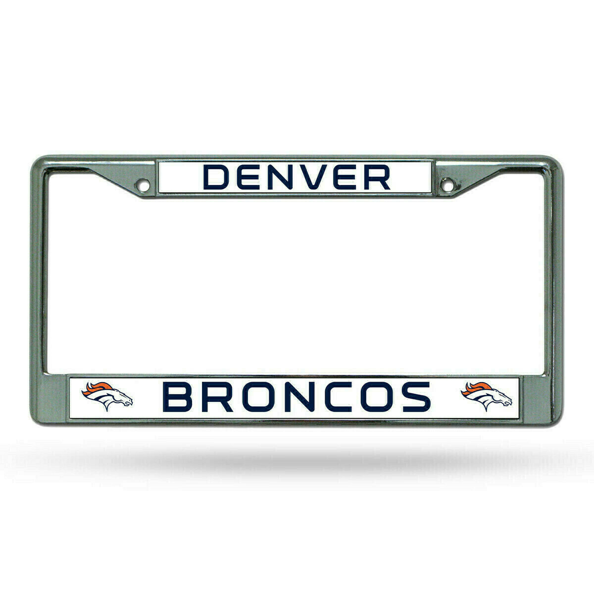 Denver Broncos Chrome Metal License Plate Frame