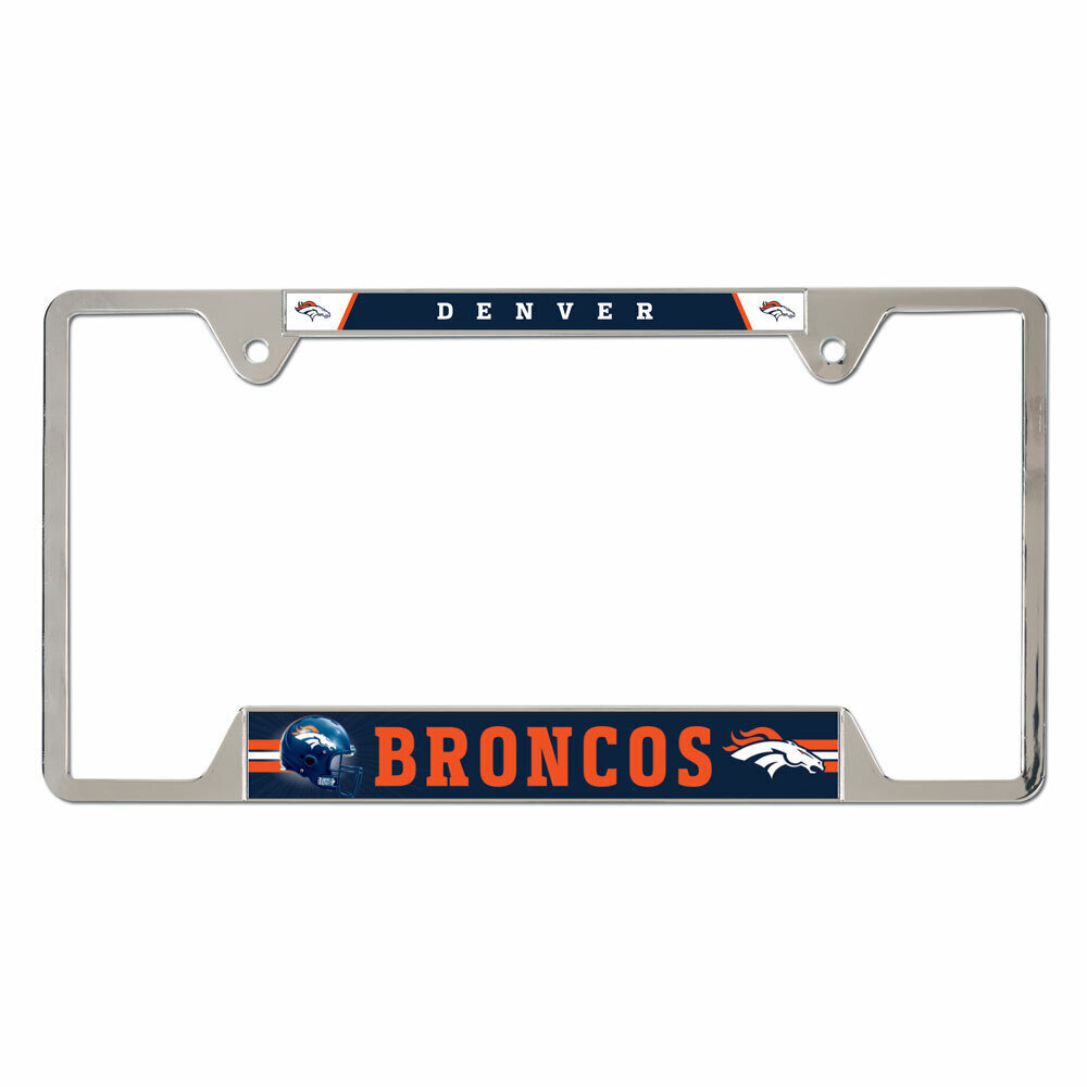 Denver Broncos Chrome Metal License Plate Frame