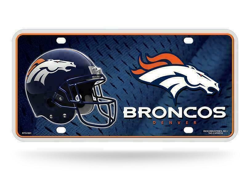 Denver Broncos Lightweight Metal License Plate