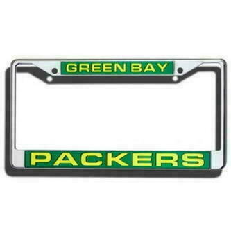 Green Bay Packers Laser Chrome Metal License Plate Frame