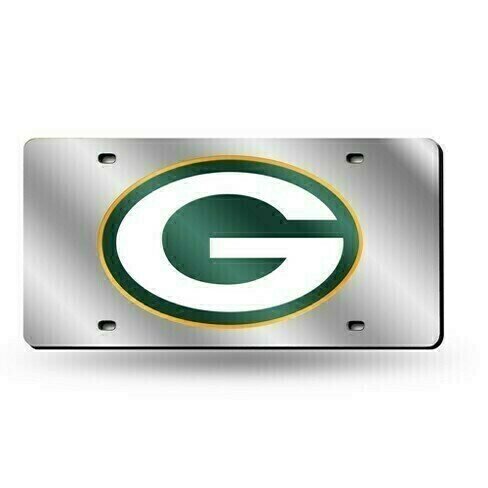 Green Bay Packers Laser Tag Silver License Plate