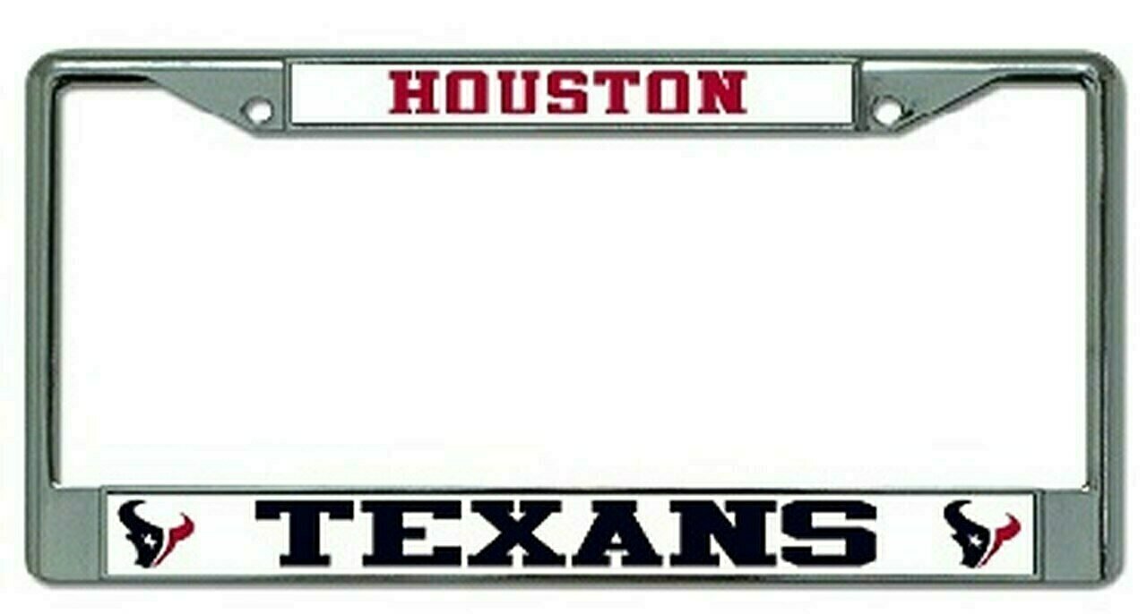 Houston Texans Chrome Metal License Plate Frame