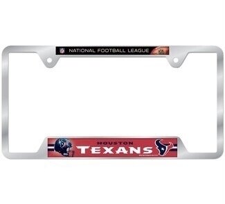 Houston Texans Chrome Metal License Plate Frame