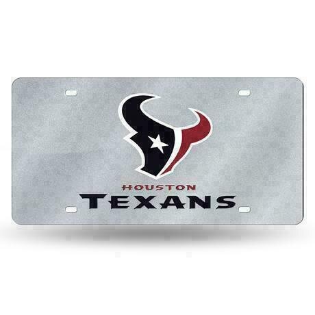 Houston Texans Laser Tag Silver License Plate