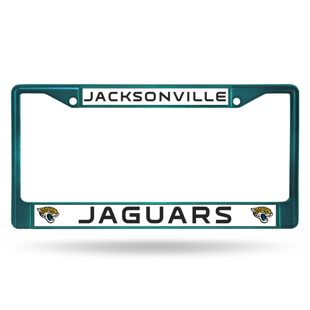 Jacksonville Jaguars Green Chrome Metal License Plate Frame