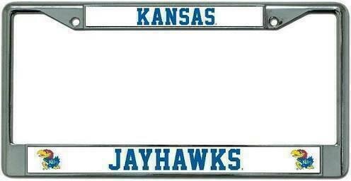 Kansas Jayhawks Chrome Metal License Plate Frame