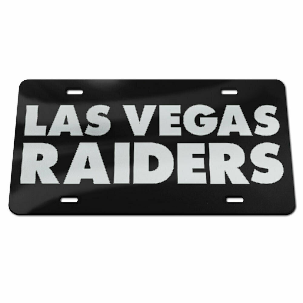 Las Vegas Raiders Acrylic Black Laser Tag License Plate