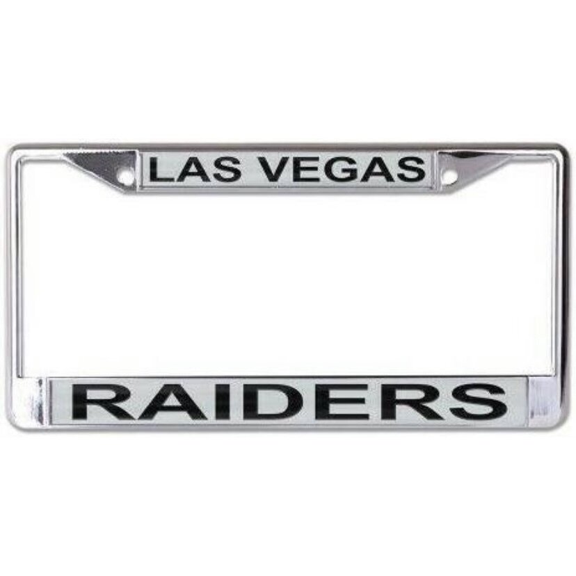 Las Vegas Raiders Silver Chrome Metal License Plate Frame