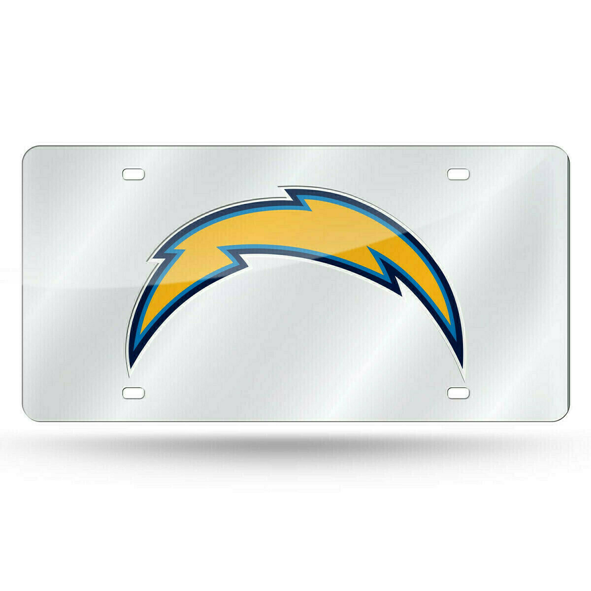Los Angeles Chargers Laser Tag Silver License Plate