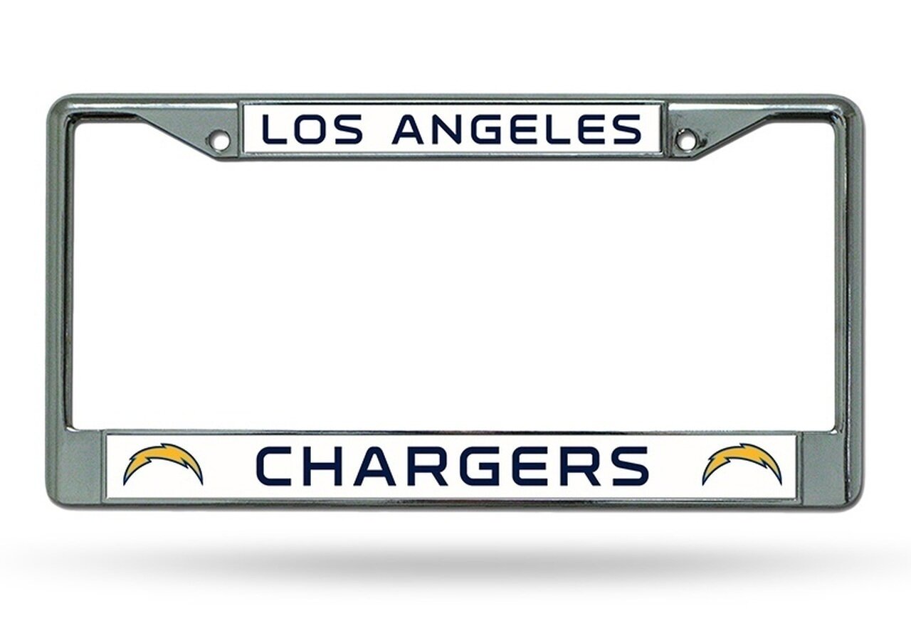 Los Angeles Chargers Navy Blue Chrome Metal License Plate Frame