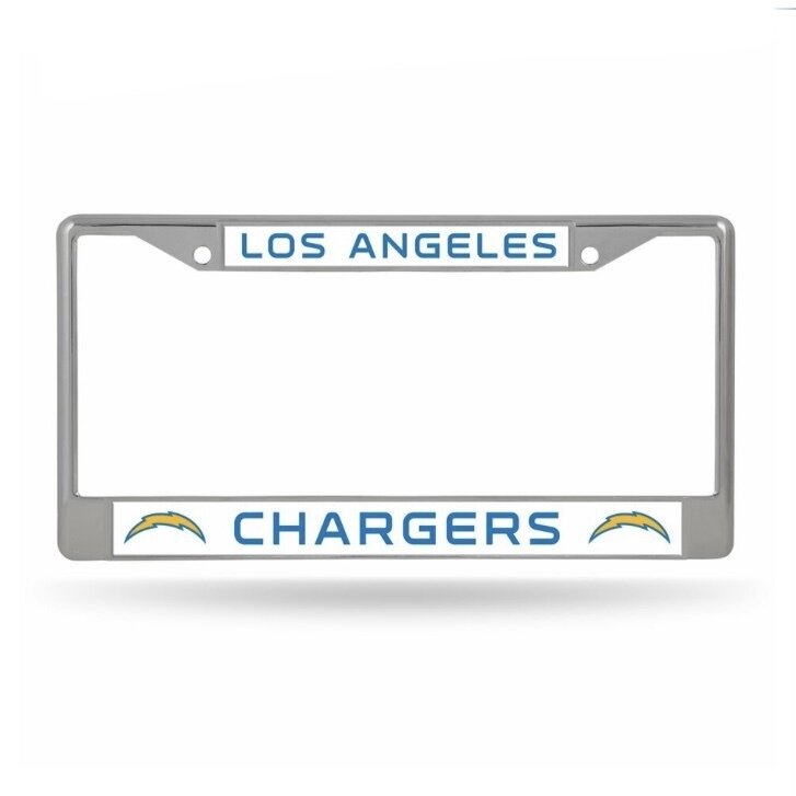 Los Angeles Chargers Powder Blue Chrome Metal License Plate Frame