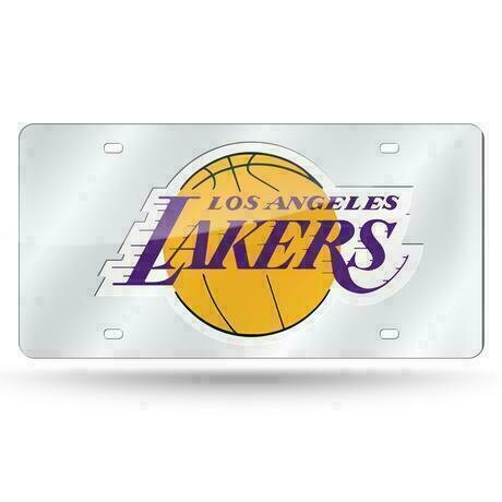 Los Angeles Lakers Laser Tag Silver License Plate