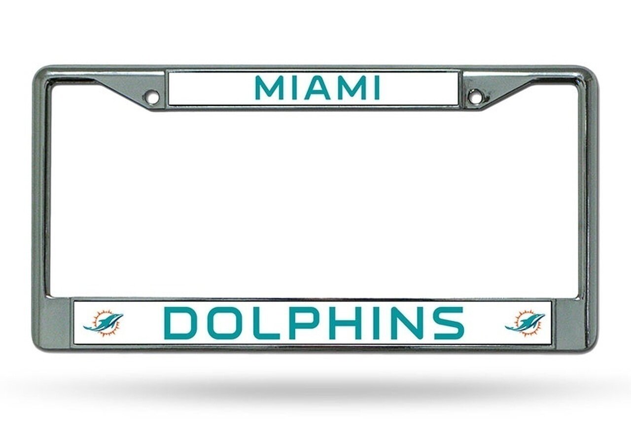 Miami Dolphins Chrome Metal License Plate Frame