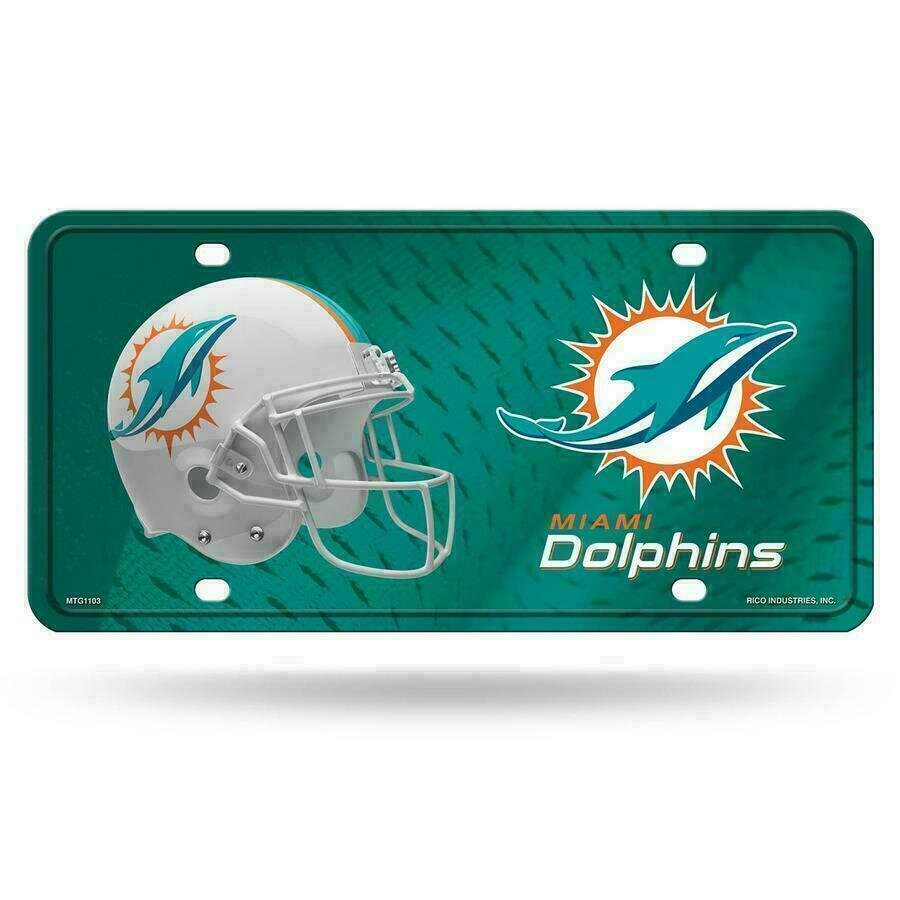 Miami Dolphins Lightweight Metal License Plate
