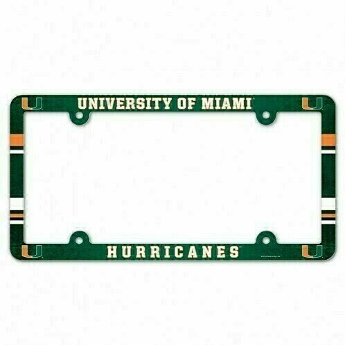 Miami Hurricanes Plastic License Plate Frame