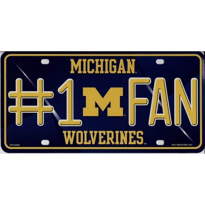 Michigan Wolverines #1 Fan Lightweight Metal License Plate