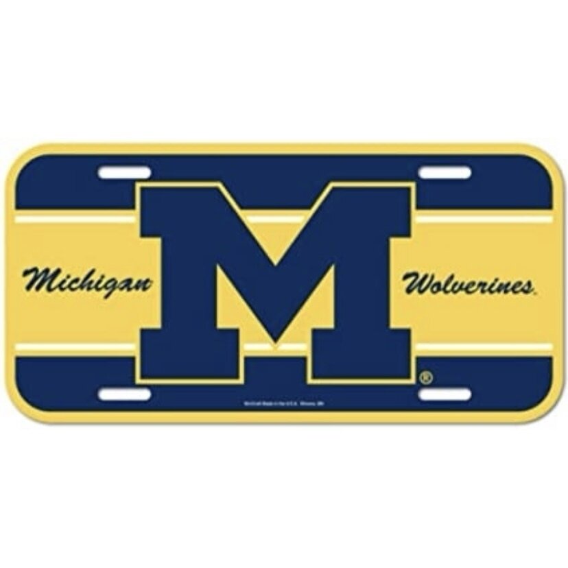 Michigan Wolverines Plastic License Plate