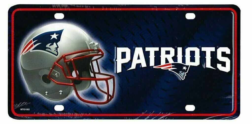 New England Patriots Lightweight Metal License Plate