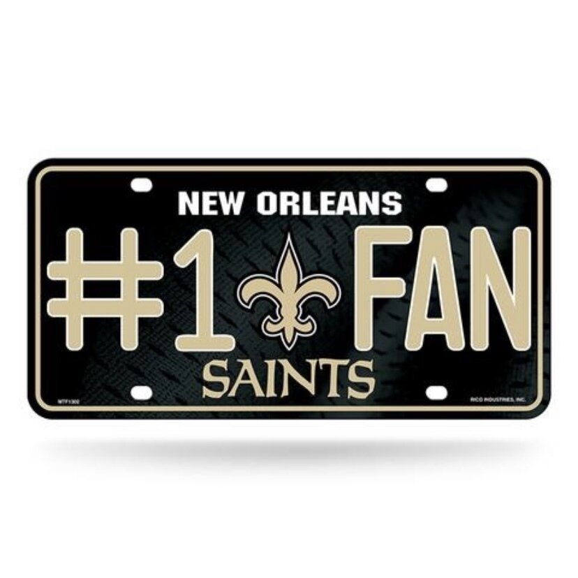 New Orleans Saints #1 Fan Lightweight Metal License Plate