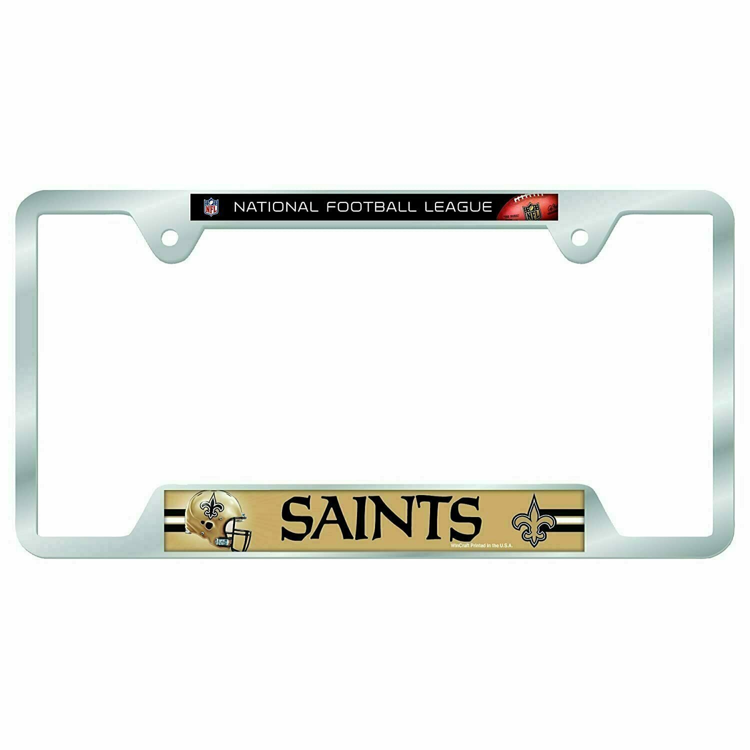 New Orleans Saints Chrome Metal License Plate Frame