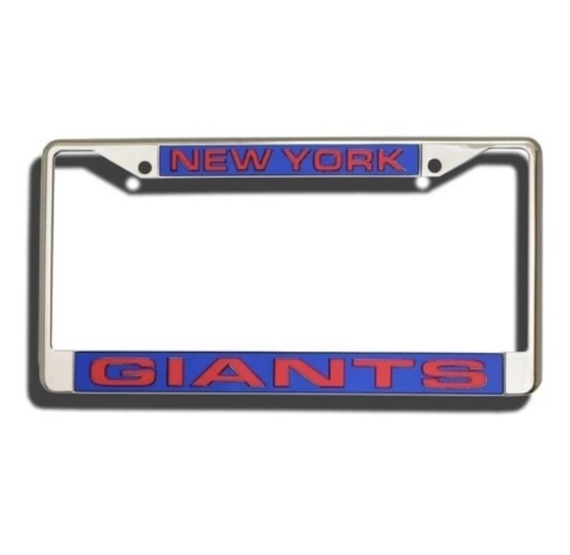 New York Giants Laser Chrome Metal License Plate Frame