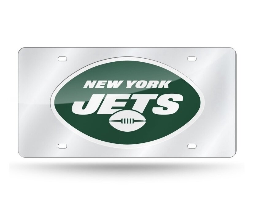 New York Jets Laser Tag Silver License Plate