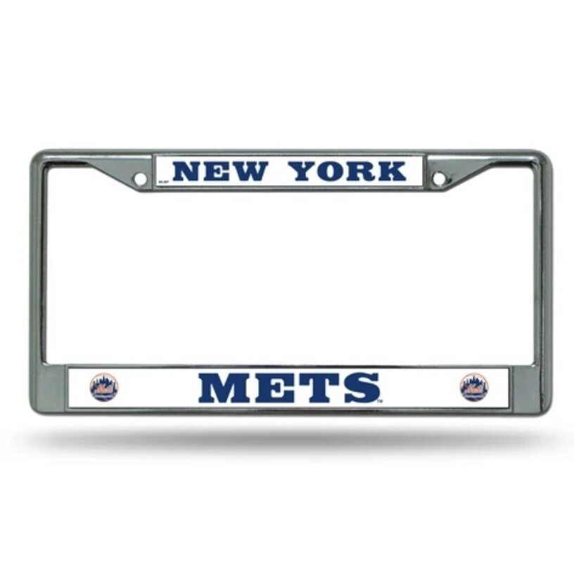 New York Mets Chrome Metal License Plate Frame