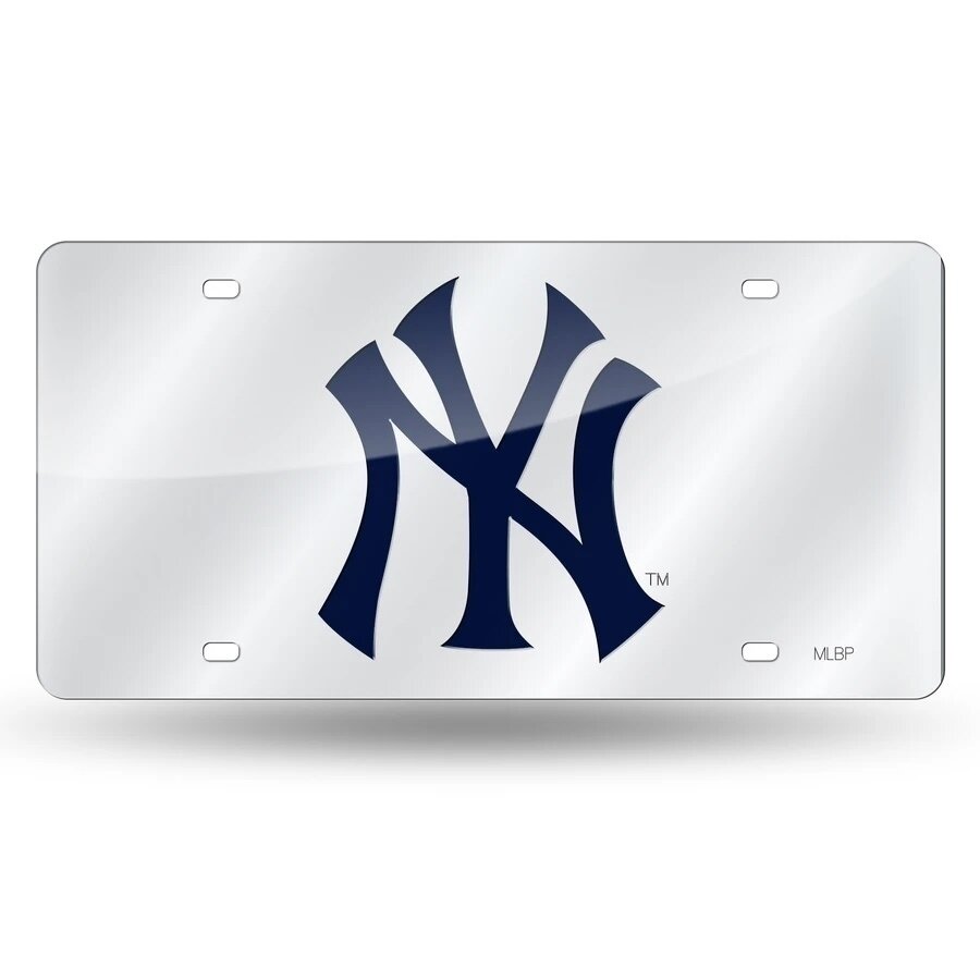 New York Yankees Laser Tag Silver License Plate