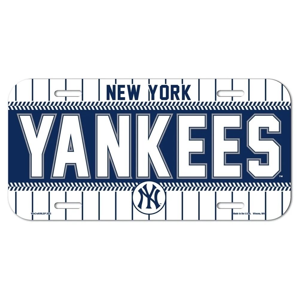 New York Yankees Pinstripe Plastic License Plate
