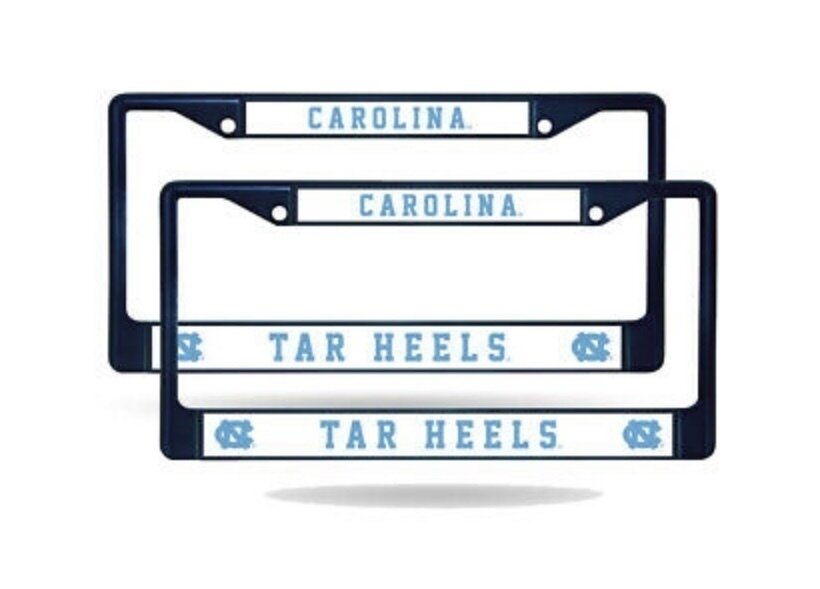 North Carolina Tar Heels Navy Chrome Metal License Plate Frame